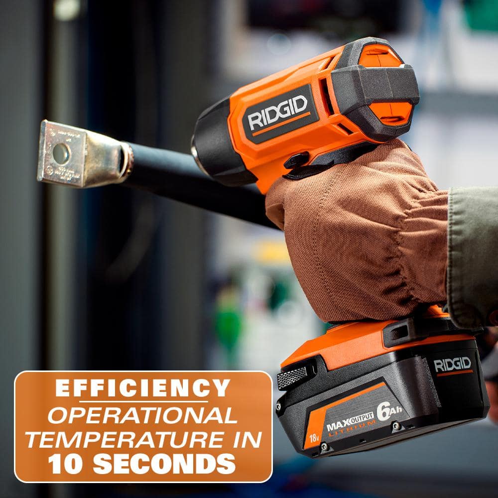 RIDGID 18V Cordless Compact Heat Gun Kit with 2.0 Ah Battery and Charger