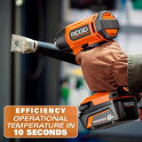 RIDGID 18V Cordless Compact Heat Gun Kit with 2.0 Ah Battery and Charger
