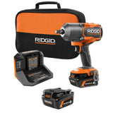 RIDGID 18V Brushless Cordless 4-Mode 1/2 in. High-Torque Impact Wrench Kit with (2) 4.0 Ah Batteries and Charger