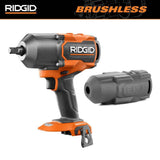 RIDGID 18V Brushless Cordless 3/4 in. High Torque Impact Wrench (Tool Only) with Protective Boot