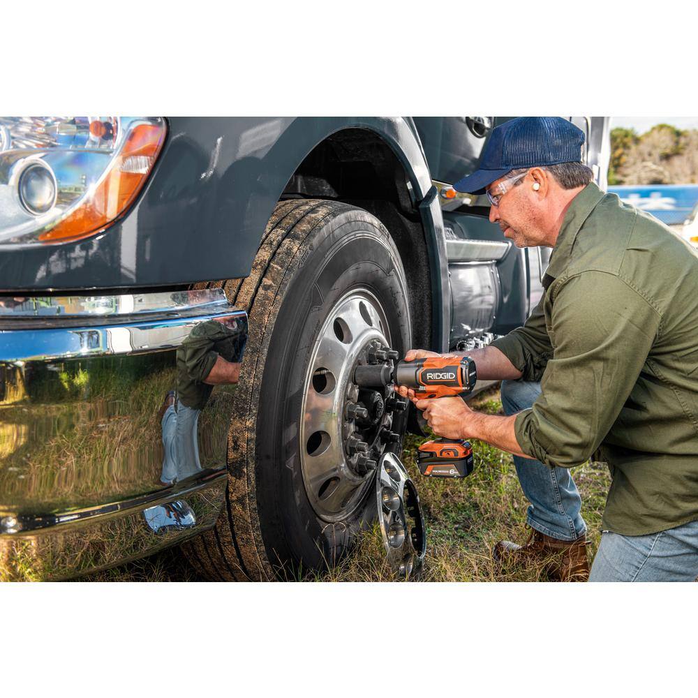 RIDGID 18V Brushless Cordless 3/4 in. High Torque Impact Wrench (Tool Only) with Protective Boot