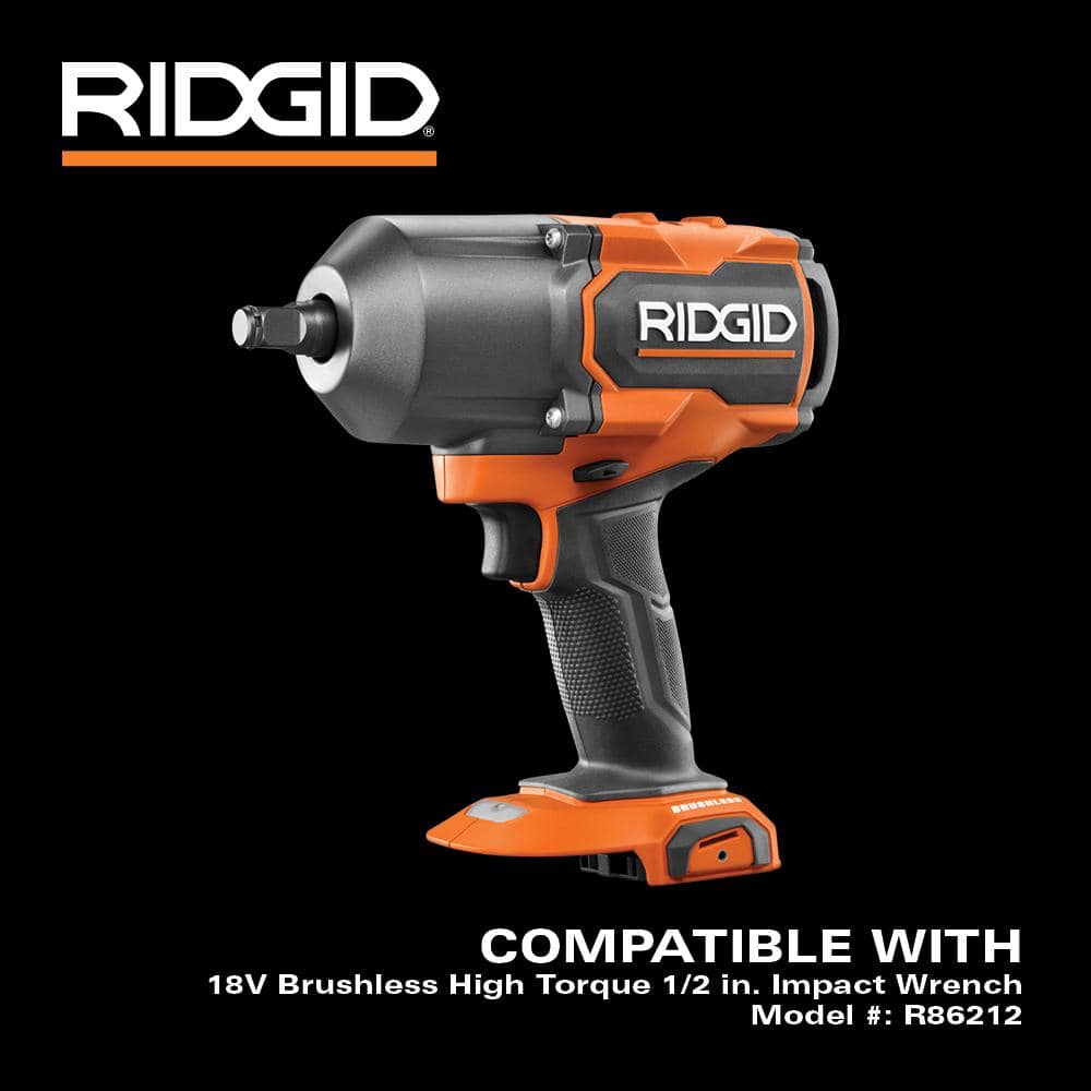 RIDGID 18V Brushless Cordless 3/4 in. High Torque Impact Wrench (Tool Only) with Protective Boot