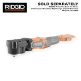 RIDGID 18V Brushless Cordless SubCompact 3/8 in. Right Angle Impact Wrench with Protective Boot (Tool Only)