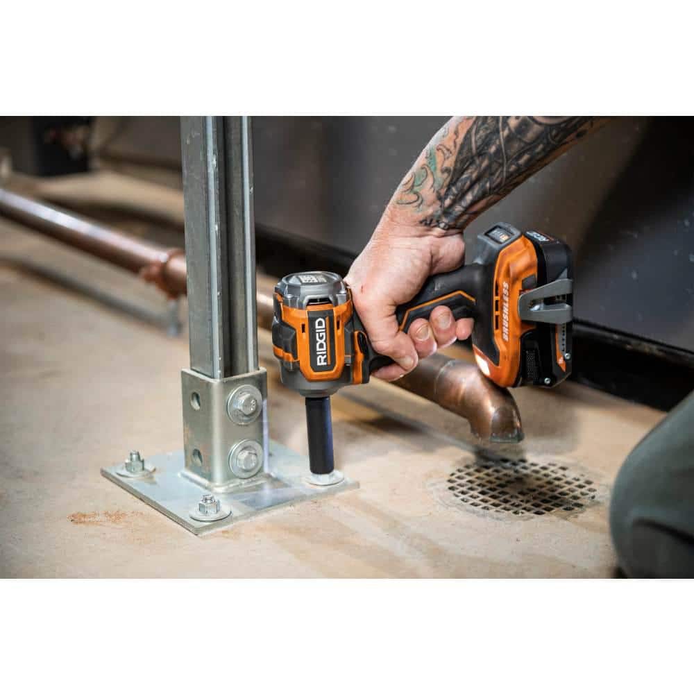 RIDGID 18V SubCompact Brushless Cordless 3/8 in. Impact Wrench and 18V SubCompact Brushless 1/2 in. Impact Wrench (Tools Only)