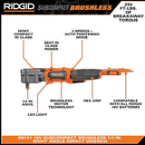 RIDGID 18V Brushless Cordless SubCompact 1/2 in. Right Angle Impact Wrench with with 2.0 Ah MAX Output Battery