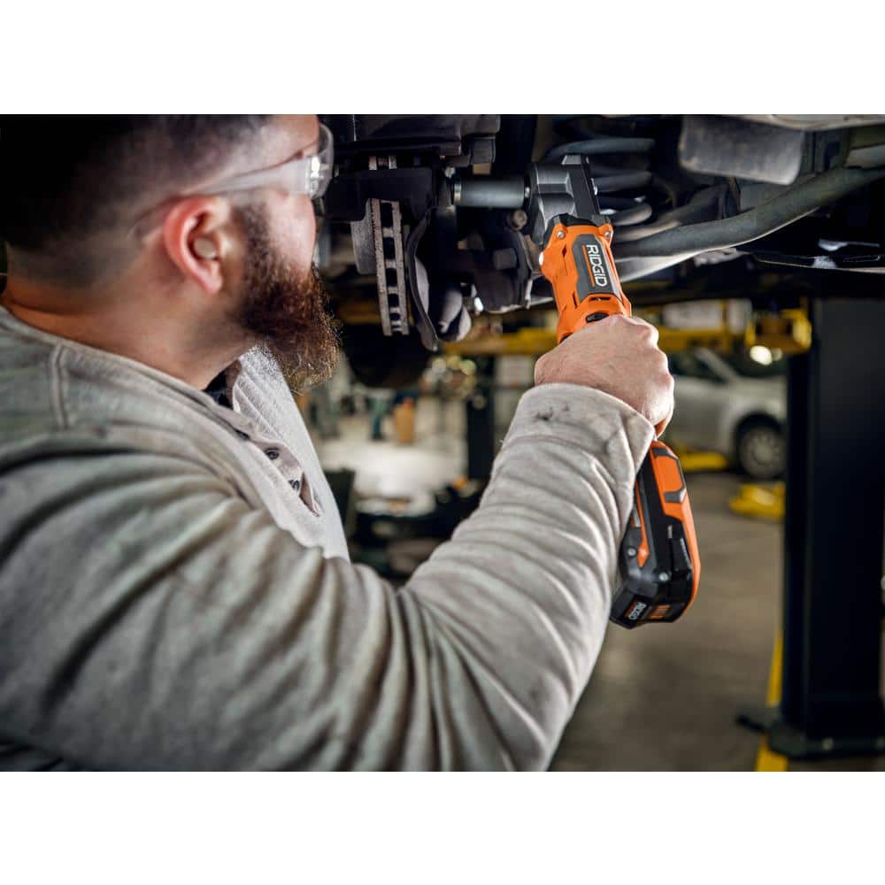 RIDGID 18V Brushless Cordless SubCompact 1/2 in. Right Angle Impact Wrench with with 2.0 Ah MAX Output Battery