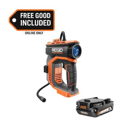 18V Cordless Digital Inflator with FREE 2AH Battery