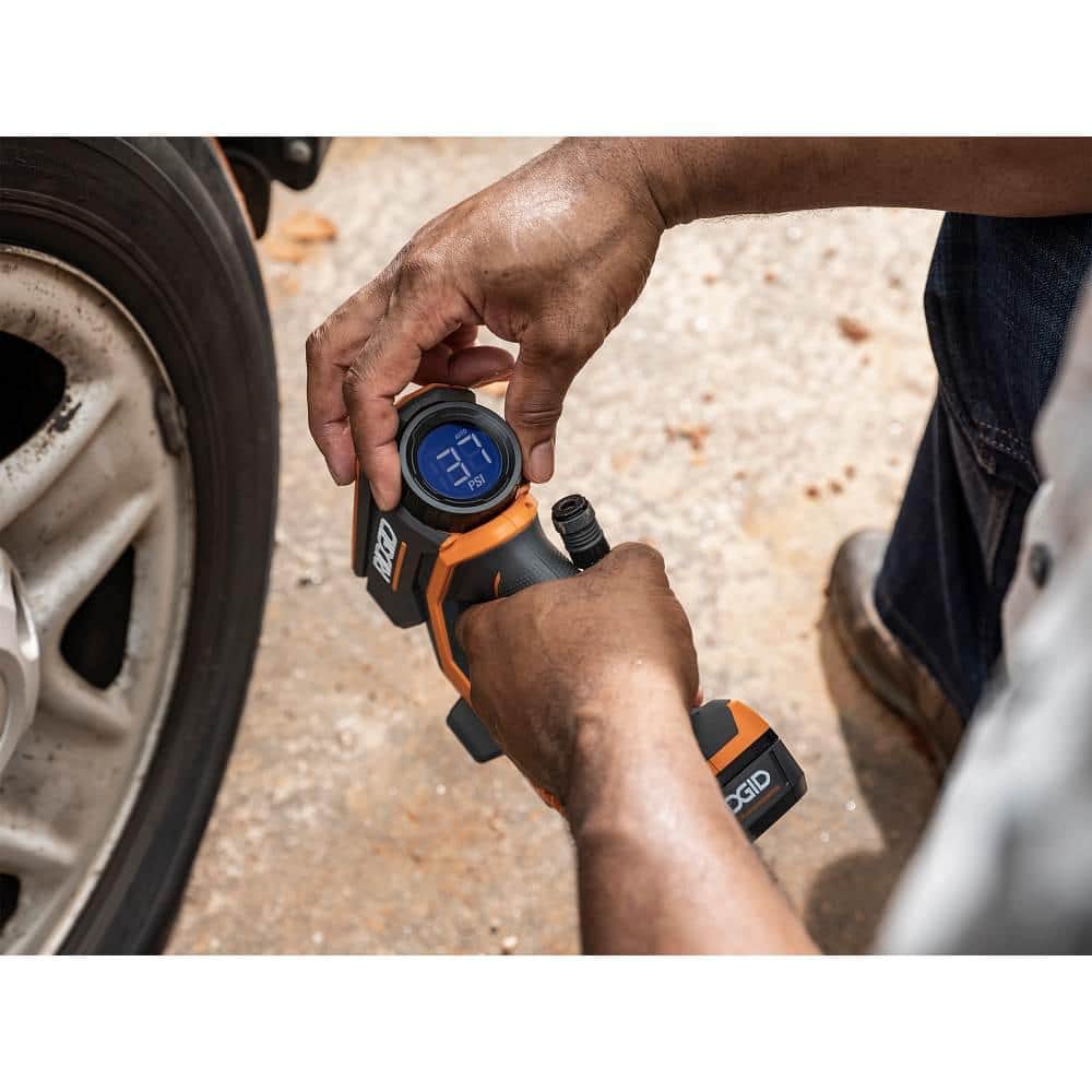 RIDGID 18V Cordless High Pressure Portable Inflator with 18V Lithium-Ion 1.5 Ah Battery