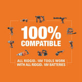 RIDGID 18V Cordless 3-Tool Combo Kit with LED Stick Light, LED Spotlight, and LED Hybrid Panel Light (Tools Only)