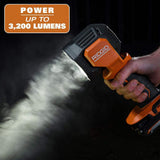 RIDGID 18V Cordless 3-Tool Combo Kit with LED Stick Light, LED Spotlight, and LED Hybrid Panel Light (Tools Only)