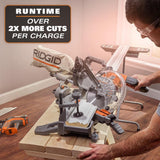RIDGID 18V Miter Saw with Kit with (2) 4.0 Ah MAX Output Batteries and Charger with 18V Brushless Sliding Miter Saw