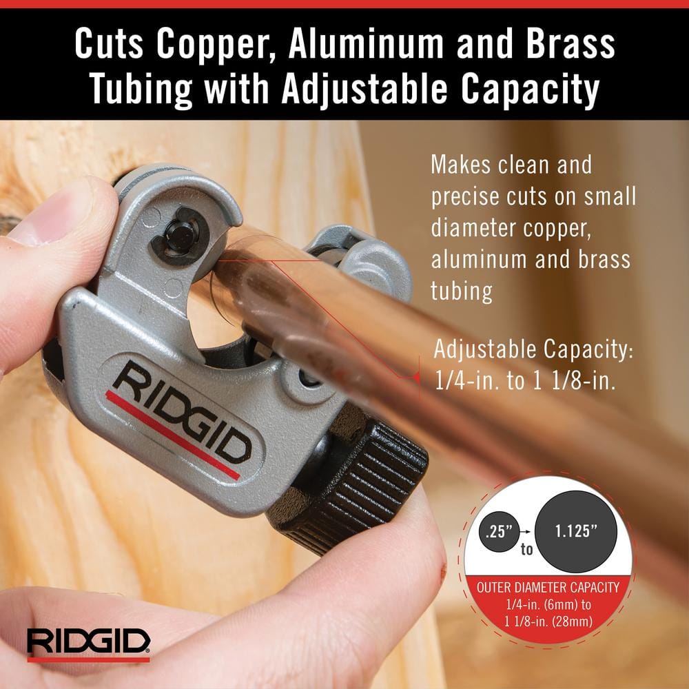 RIDGID #101 Close Quarters Tubing Cutter, 1/4 in. to 1-1/8 in. Capacity