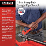 RIDGID 14 in. Heavy-Duty Straight Pipe Wrench