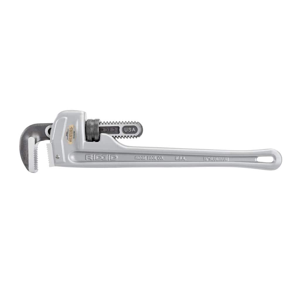 RIDGID 18 in. Aluminum Straight Pipe Wrench, 2-1/2 in. Capacity