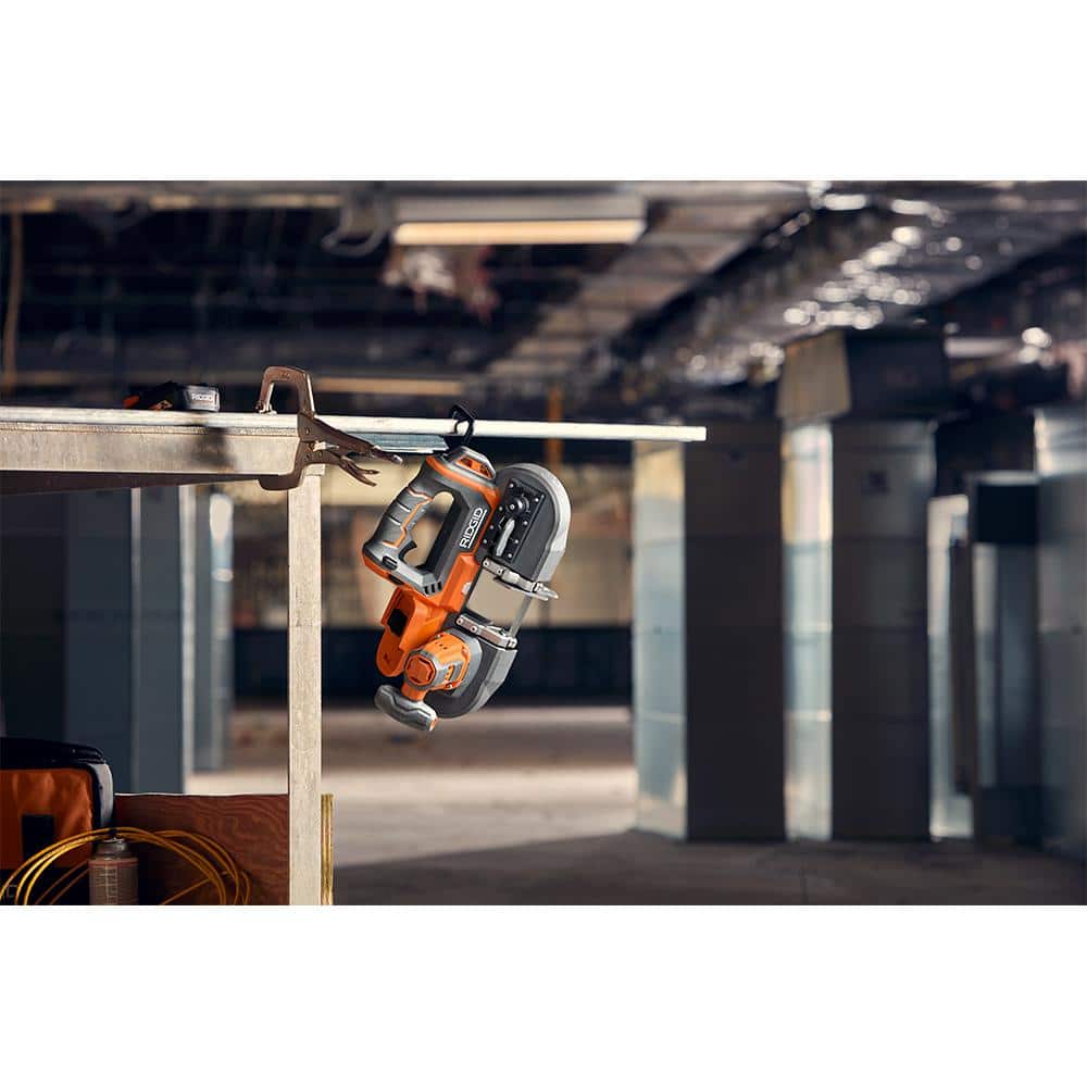 RIDGID 18V Compact Band Saw with 32-7/8 in. Blade and 4.0 Ah Lithium-Ion Battery