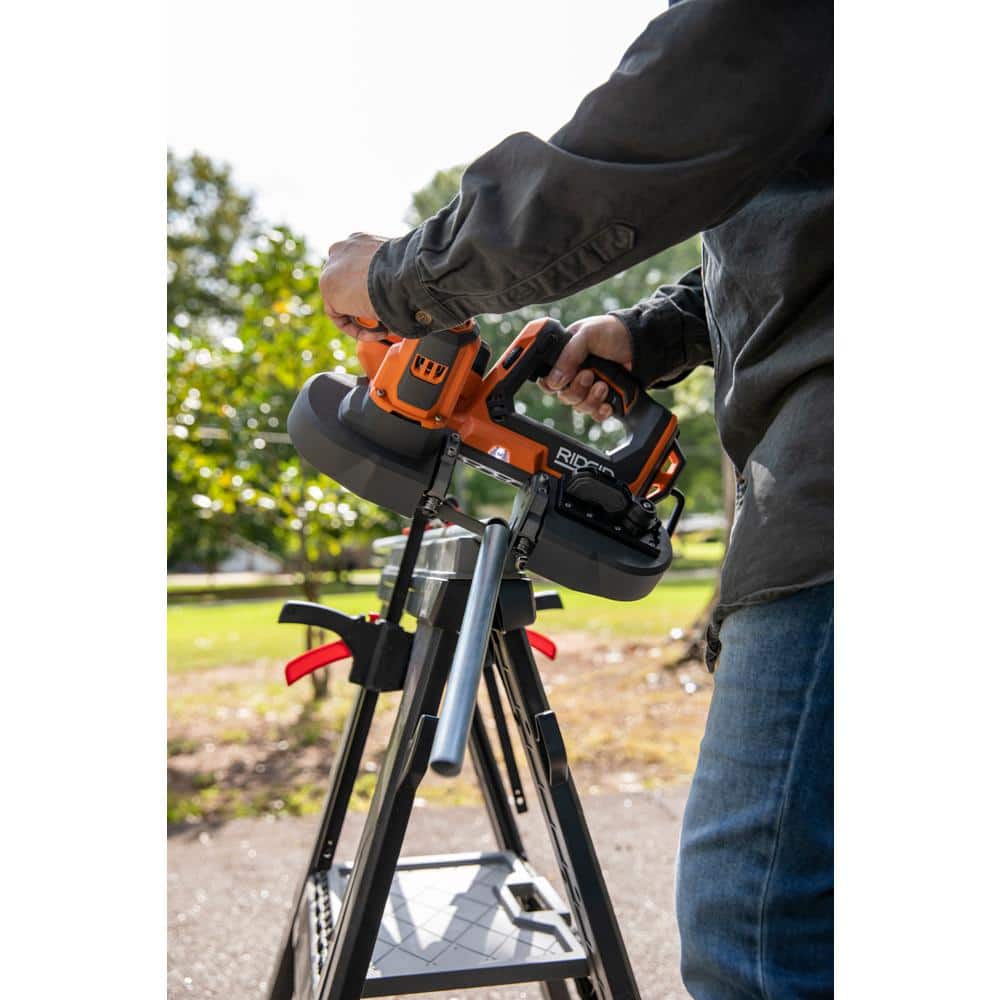 RIDGID 18V Compact Band Saw with 32-7/8 in. Blade and 4.0 Ah Lithium-Ion Battery