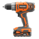 RIDGID 18-Volt Lithium-Ion Cordless 2-Speed 1/2 in. Compact Drill/Driver Kit with (2) 1.5 Ah Batteries, Charger, and Tool Bag