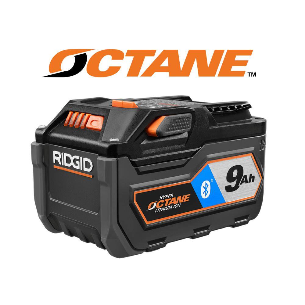 RIDGID 18-Volt OCTANE Bluetooth 9.0 Ah Battery (AC8400809)