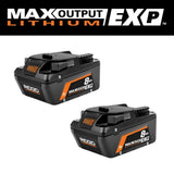 RIDGID 18V 8.0 Ah Max Output EXP Lithium-Ion Battery (2-Pack)
