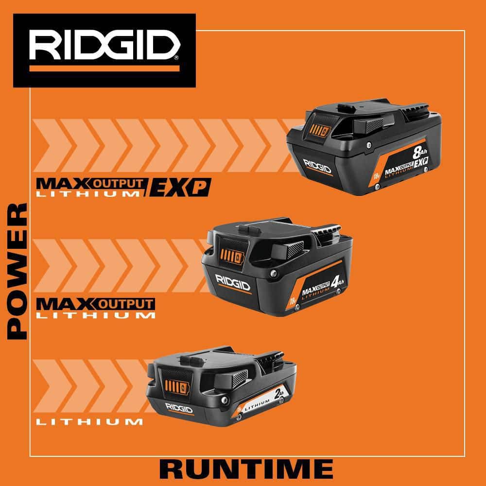 RIDGID 18V 8.0 Ah Max Output EXP Lithium-Ion Battery (2-Pack)