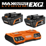 RIDGID 18V Dual Port Charger with (2) 8.0 Ah MAX Output EXP Batteries with 18V Dual Port Simultaneous Charger