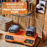 RIDGID 18V Dual Port Charger with (2) 8.0 Ah MAX Output EXP Batteries with 18V Dual Port Simultaneous Charger