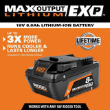RIDGID 18V 8.0 Ah Max Output EXP Lithium-Ion Battery (2-Pack)
