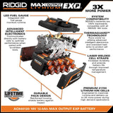 RIDGID 18V 12.0 Ah MAX Output EXP Lithium-Ion Battery with Free 18V Rapid Charger