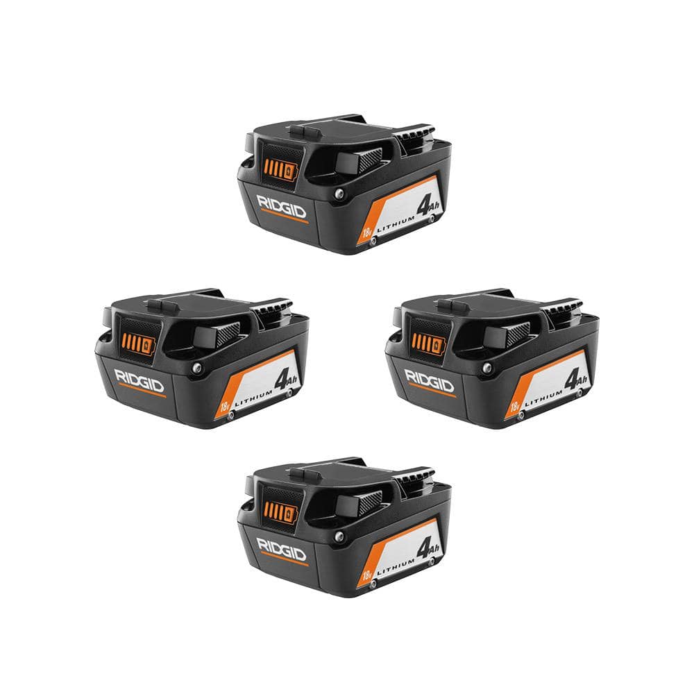 RIDGID 18V Lithium-Ion 4.0 Ah Battery (4-Pack)
