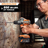 RIDGID 18V Brushless Cordless 2-Tool Combo Kit with (2) Batteries, Charger, Bag, and 15 Amp 10 in. Dual Bevel Miter Saw
