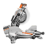 RIDGID 18V Brushless Cordless 2-Tool Combo Kit with (2) Batteries, Charger, Bag, and 15 Amp 10 in. Dual Bevel Miter Saw