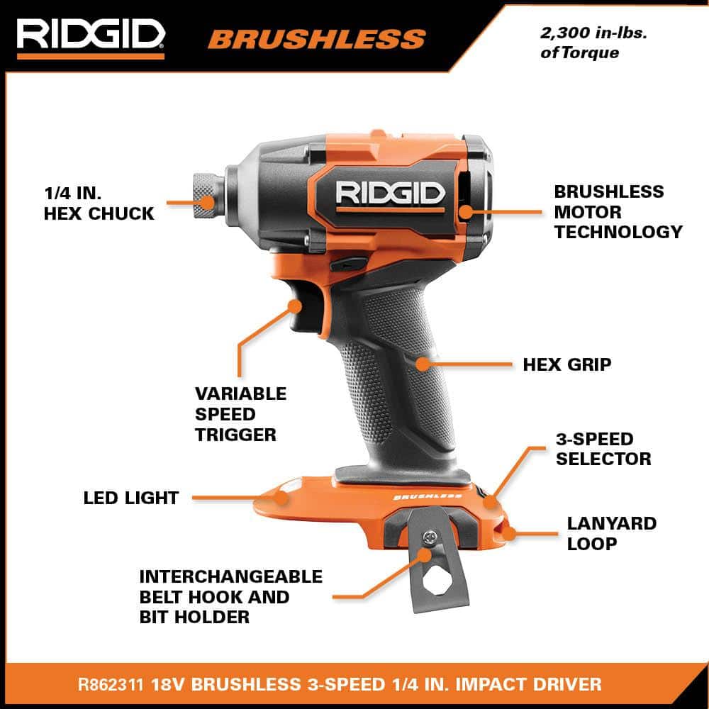 RIDGID 18V Brushless Cordless 2-Tool Combo Kit with (2) Batteries, Charger, Bag, and 15 Amp 10 in. Dual Bevel Miter Saw