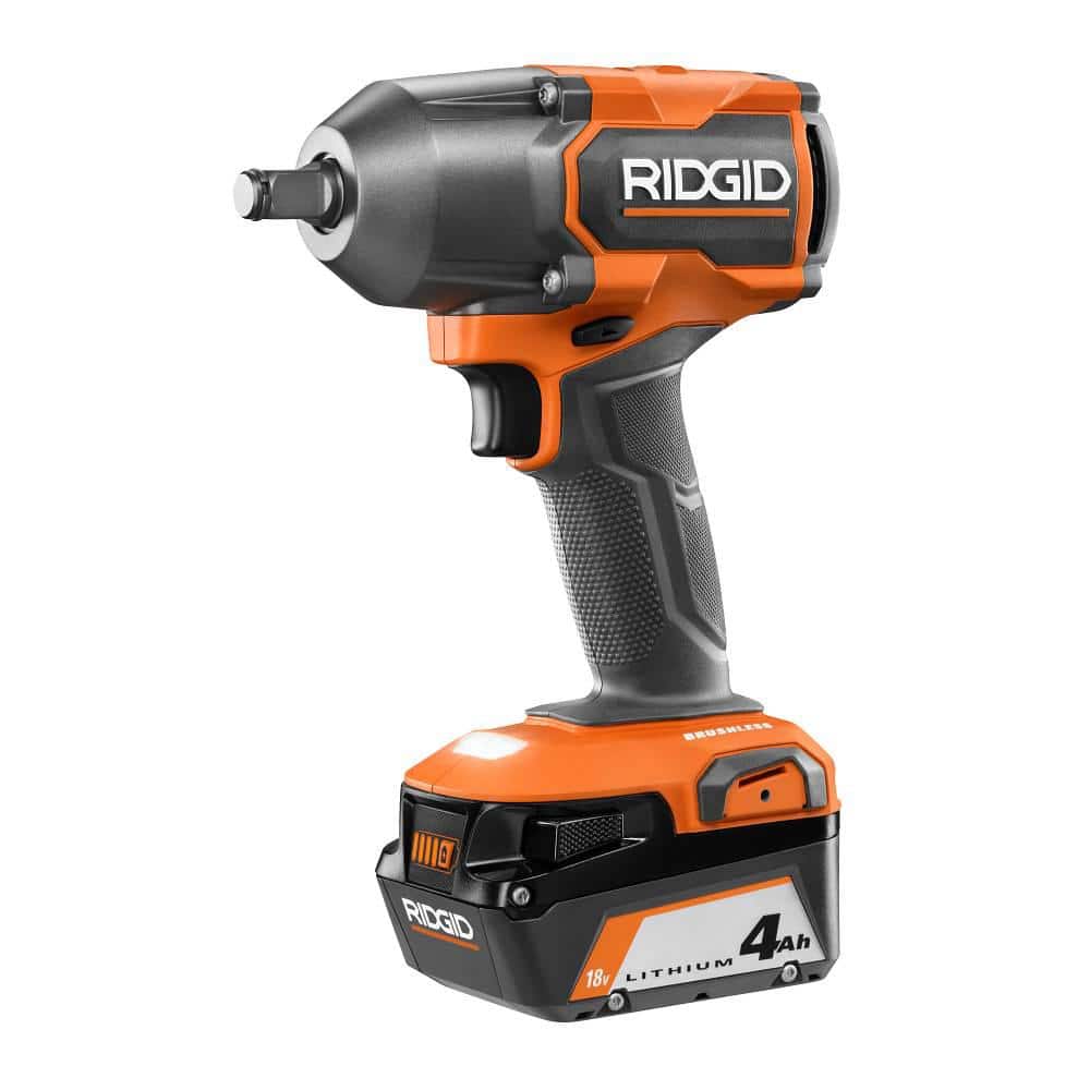 RIDGID 18V Brushless Cordless 2-Tool Combo Kit w/ 1/2 in. Impact Wrench, Circular Saw, 4.0 Ah MAX Output Battery, and Charger
