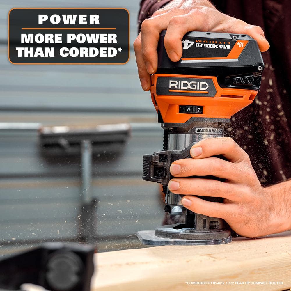 RIDGID 18V Brushless 2-Tool Combo Kit with Compact Trim Router and Jig Saw (Tools Only)