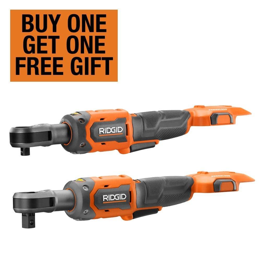 RIDGID 18V Brushless Cordless 2-Tool Combo Kit with 3/8 in. Ratchet and 1/2 in. Ratchet (Tools Only)