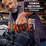 RIDGID 18V Cordless 3-Tool Combo Kit with LED Light, SubC Impact Wrench, Extended Reach Ratchet, (2) 2.0 Ah Batteries & Charger