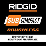 RIDGID 18V SubCompact Brushless 2Tool Combo Kit w/ 3/8 in. Impact Wrench, 1/2 in. Impact Wrench (Tools Only) & Protective Boots