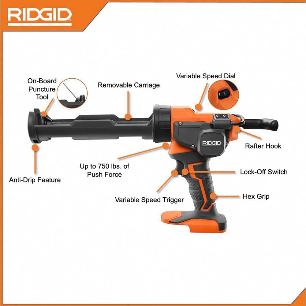 RIDGID 18V Cordless 3-Tool Combo Kit w/ SubCompact Brushless Multi-Material Saw, Caulk Gun, & Compact Jobsite Blower(ToolsOnly)