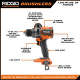 RIDGID 18V Brushless 2-Tool Combo Kit with 6.0 Ah & 4.0 Ah MAX Output Batteries, Charger, Hard Case & 8.0 Ah MAX Output Battery