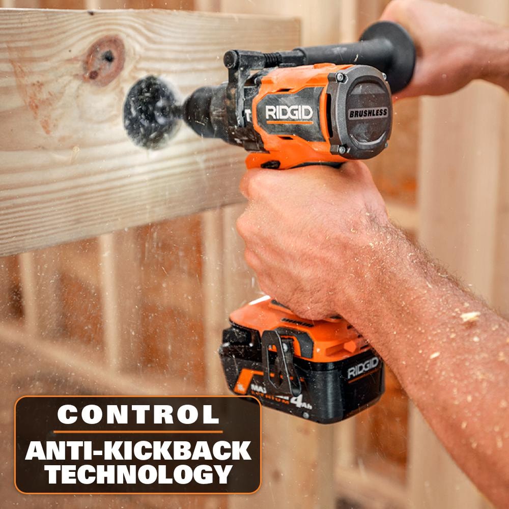 RIDGID 18V Brushless 2-Tool Combo Kit with 6.0 Ah & 4.0 Ah MAX Output Batteries, Charger, Hard Case & 8.0 Ah MAX Output Battery