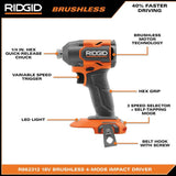 RIDGID 18V Brushless 2-Tool Combo Kit with 6.0 Ah & 4.0 Ah MAX Output Batteries, Charger, Hard Case & 8.0 Ah MAX Output Battery
