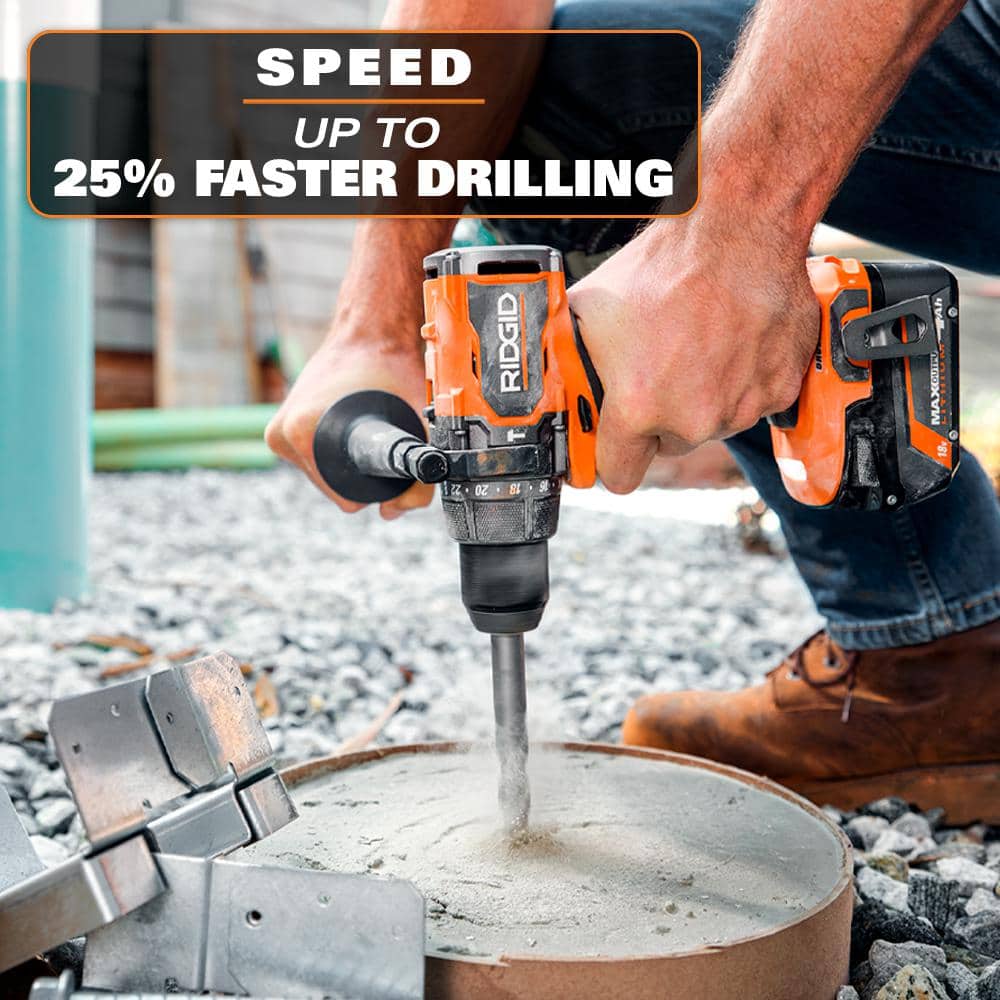 RIDGID 18V Brushless 2-Tool Combo Kit with 6.0 Ah and 4.0 Ah MAX Output Batteries, Charger, Hard Case, and FREE 4.0 Ah Battery