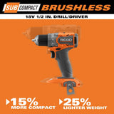 RIDGID 18V SubCompact Brushless 2-Tool Combo Kit with Drill/Driver, Impact Driver, (2) 2.0 Ah Batteries, Charger, Tool Bag + (2) Free 2.0 Ah Batteries
