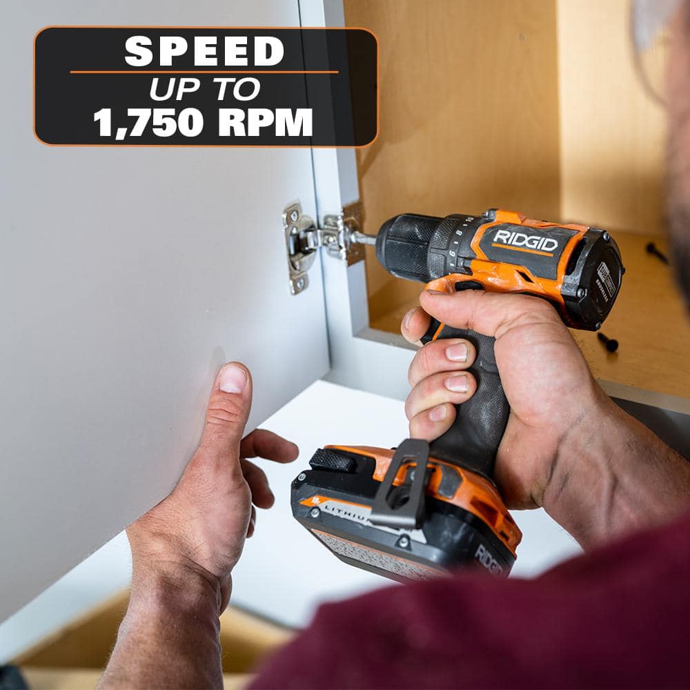 RIDGID 18V SubCompact Brushless 2-Tool Combo Kit with Drill/Driver, Impact Driver, (2) 2.0 Ah Batteries, Charger, Tool Bag + (2) Free 2.0 Ah Batteries