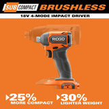 RIDGID 18V SubCompact Brushless 2-Tool Combo Kit with Drill/Driver, Impact Driver, (2) 2.0 Ah Batteries, Charger, Tool Bag + (2) Free 2.0 Ah Batteries