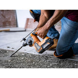 RIDGID 18V Brushless Cordless 1 in. SDS-Plus Rotary Hammer with 18V Lithium-Ion 4.0 Ah Battery