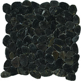 Emser Flat Rivera Pebble 10-Pack 4 Color Blend Natural Stone Border Tile, 12 in. x 12 in. Mesh-Mounted