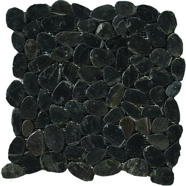 Emser Flat Rivera Pebble 10-Pack Natural Stone Border Tile, 12 in. x 12 in.