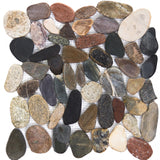 Emser Flat Rivera Pebble 10-Pack Gold Natural Stone Border Tile (12-in x 12-in)