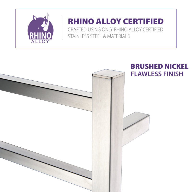 ANZZI Charles Series 6-Bar Stainless Steel Wall Mounted Electric Towel Warmer Rack, Brushed Nickel, 20.47" W x 26.77" H x 4.33" D